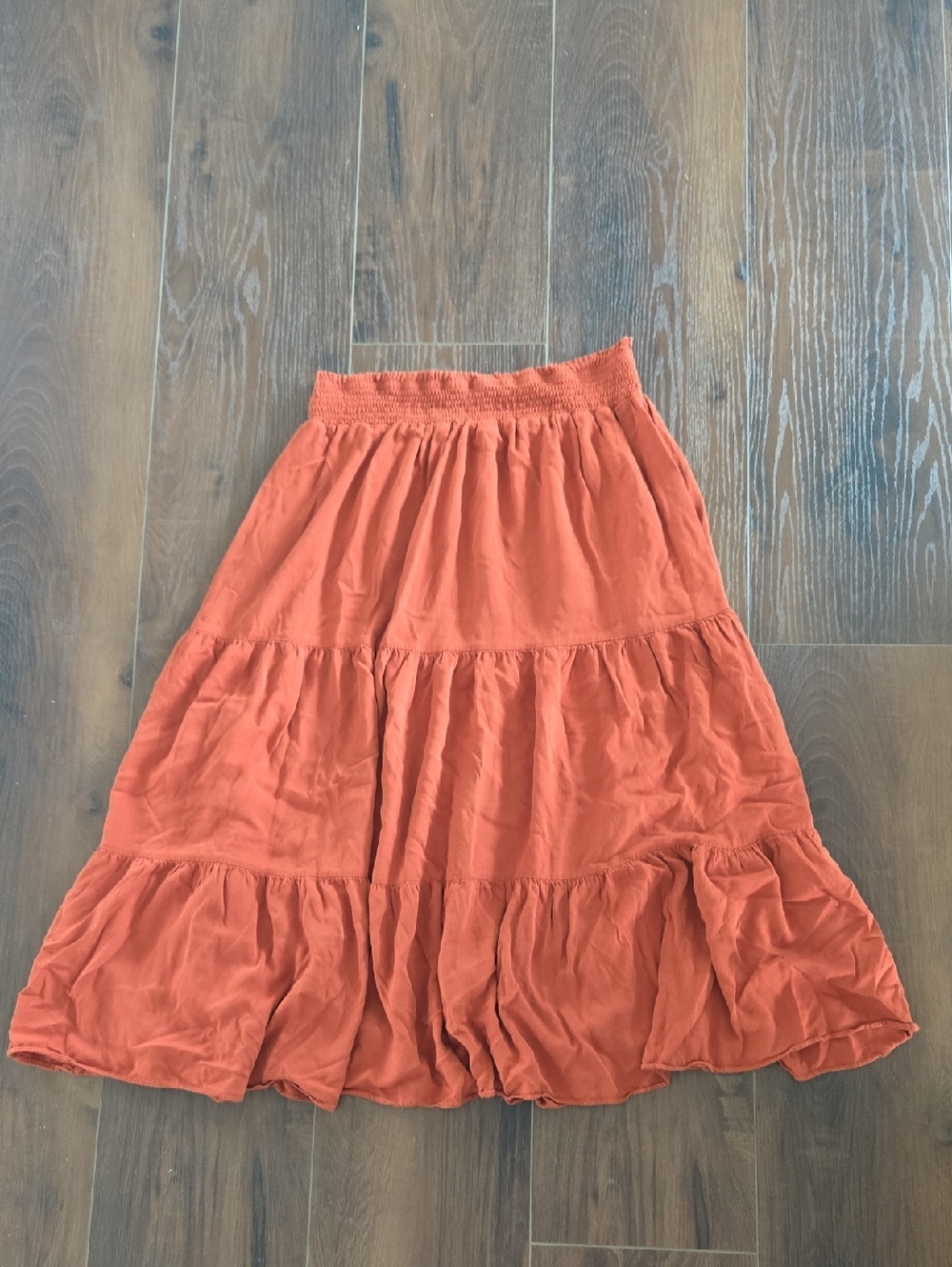 Women’s Tiered Midi Skirt - Rust